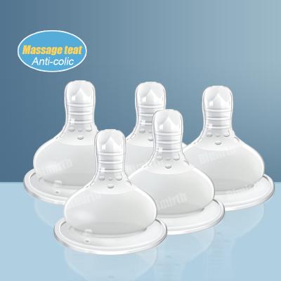 China Baby Teat Nipple Food Grade Silicone Latex BPA Free Liquid Free Nipples Anti Colic Teat for sale