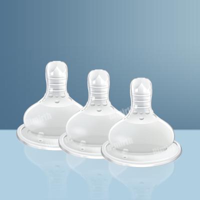 China Wholesale Silicone Baby Latex BPA Free Wide Neck Nipple Anti Colic Breast Milk Bottle Liquid Free Nipple for sale