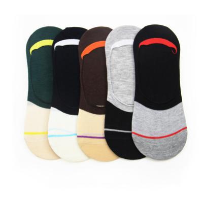 China Sustainable Cotton Socks Non-slip Men's Shallow Black Cotton Summer Stocking Invisible Boat Socks for sale