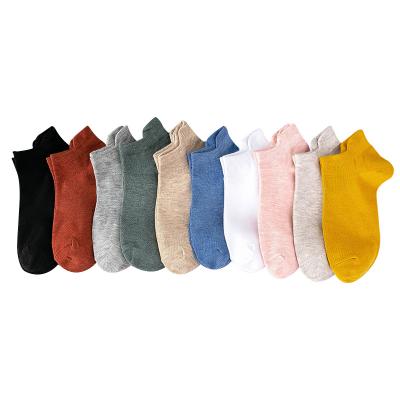 China QUICK DRY summer lugs pure color ear lift up cotton breathable comfortable sports lugs women short ankle socks for sale