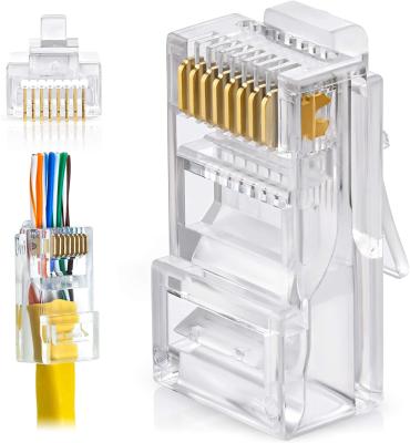 중국 랜 케이블을 위한 남자 UTP Cat5e Cat6 툴레스스 RJ45 연결기 판매용