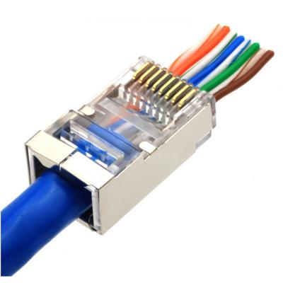 중국 Cat5E Cat6 네트워크 STP FTP 보호해야 하 금은 연락 이더넷 RJ45를 도금처리했습니다 판매용