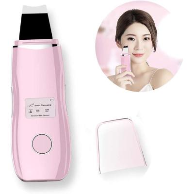 China Hot Sale DEEP CLEANSING Facial Spatula Dermabrasion Electric Ion Skin Scrubber Ultrasonic Skin Scrubber Machine Massage Face for sale