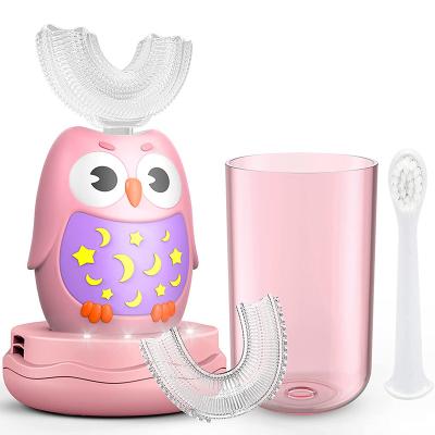 China 360 U Shape Kids Cordless Rechargeable Automatic Toothbrush Electric Toothbrush With UV Light Air Drying 500mAh for sale