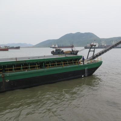 China China HIKOS shipyard 200 tons self-unloading sand ship with self propeller & belt conveyor/barges for sale Africa for sale