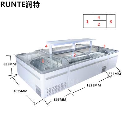 China Single-temperature Supermarket Island Freezers 10 Meter Freezer Island for sale