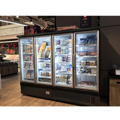 China Single-temperature Supermarket Glass Door Wall Freezer Display Wall Fridge for sale