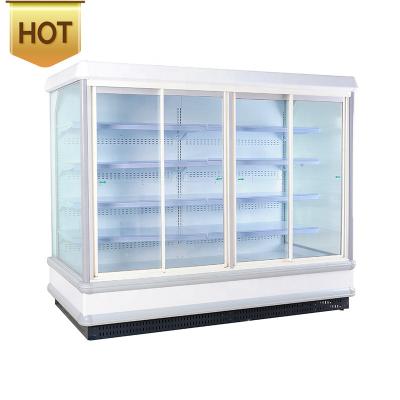 China Single-temperature Dairy Deck Double Glass Door Glass Model Refrigerator for sale