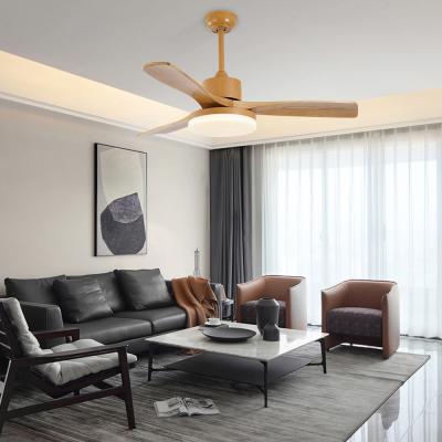 China Industrial Modern Rechargeable Residential Decorative Remote LED Ceiling Fan Wood Fan Light for sale