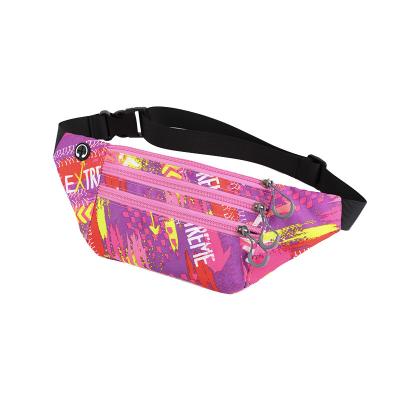 China Custom 3-Zipper Pockets Sports Workout Traveling Running Waist Bag Fanny Pack Belt Bag for sale