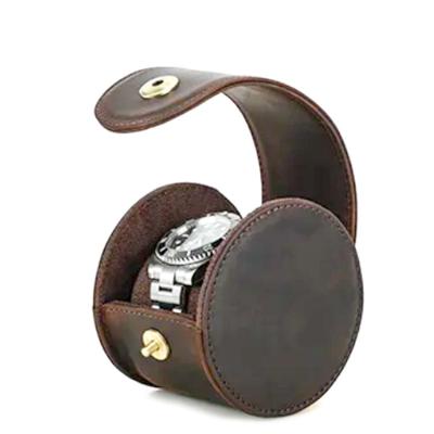 中国 Handcrafted Full Leather Detachable Display Pillow Travel Watch Storage Watch Box Case for 1 Slot 販売のため