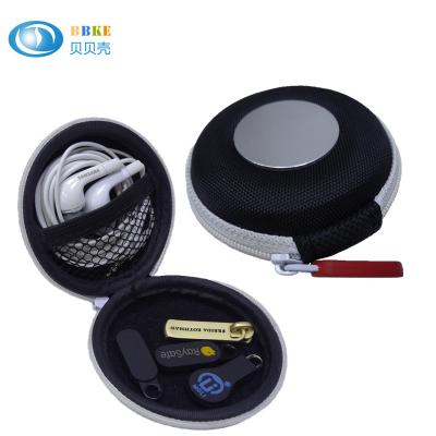 China Headphone Headside Hard Eva Case MP3 Earphone Pocket Storage Bag With Mesh Black for sale