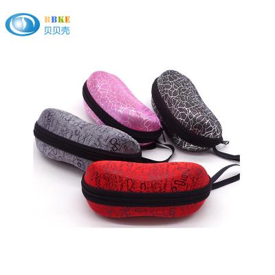 China Pink Zipper Glasses Case / Eva Hard Case with Fluorescent Green Nylon Zipper for sale