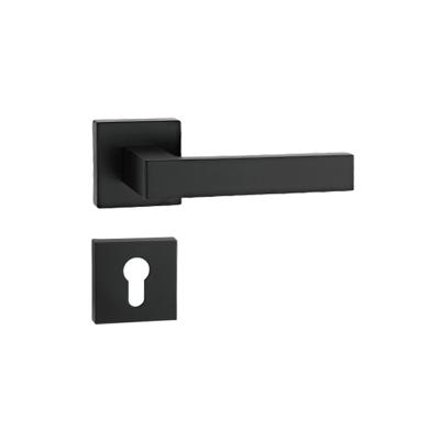 China Modern Minimalist Space Aluminum Black Doors And Windows Sliding Door Handle Lock Kitchen Household Door Handle Indoor Lever for sale