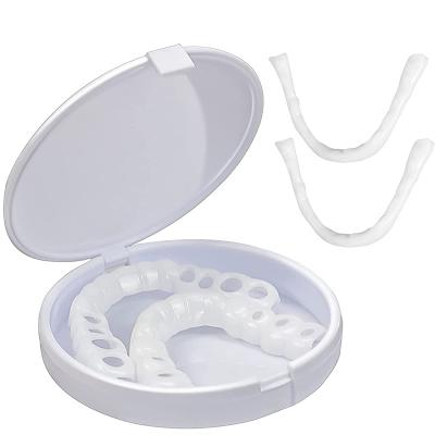 China Polymer Upper And Lower Dentures Silicone Convenient False Snap On Teeth Cover For Full Mouth Smile Perfect Fit for sale