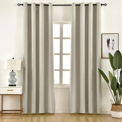 China 100% Polyester Blackout Bedroom Curtains 2 Panels Thermal Insulated Grommet Window Curtain For Living Room for sale