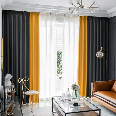 China Wide Blackout Blackout Curtain Gray Keep Warm Sliding Door Curtains For Living Room for sale