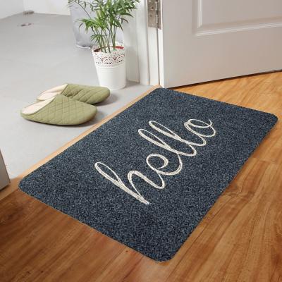 China Washable Door Mats Floor Mat Like COCOS Coir Imitate Dustproof Anti-Slip Hello Door Welcome Cover for sale