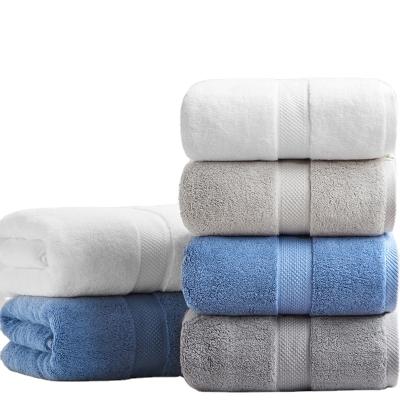 China Hotel Home Towels Set Logo White Embroidered 100 Cotton Face Bath Towel Towels for sale