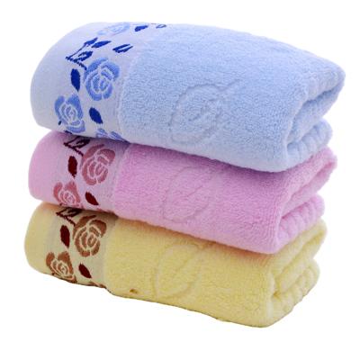 China 100% Custom Made Child Safe Cotton Bath Towel Logo Bathroom Hotel Face Towels for sale