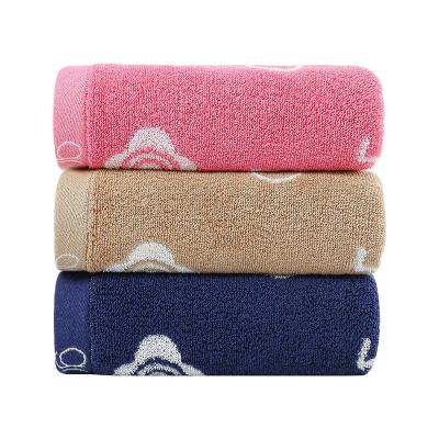 China 100% Cotton Hypoallergenic Soft Face Towel Embroidered Hotel Bath Room Clean Face Towels for sale