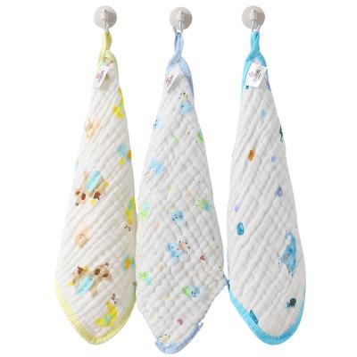 China High Quality Child Safe Muslin Print Baby Face Wash Towel Soft Washcloth Packed 3 for sale