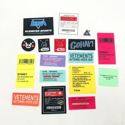 China Washable wholesale custom printed woven labels for clothing bags hats alphapet letter patches for sale