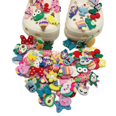 China Clog Charms Wholesale 1.5-3cm Random Cartoon PVC Rubber Shoe Charms for sale