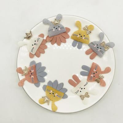 China DIY Handmade Cartoon Rabbit Sew On Patches Chiffon Flower Accessories For Dresses for sale