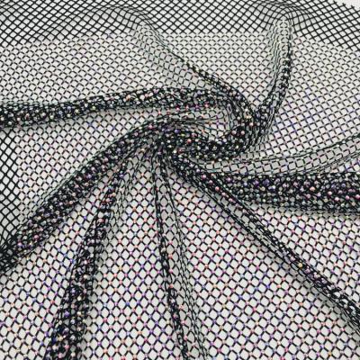 China Wholesale Soft Flatback Stretch AB Crystal Rhinestone Mesh Fabric Rhinestone Mesh For Dress for sale