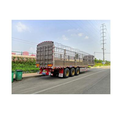 China Truck Trailer Unique Design Hot Selling Cargo Transport Grate Semi Trailer With Net Barrier for sale