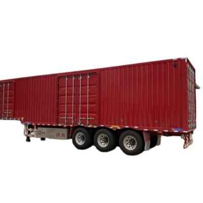 China Barrier Side Wall Van Cargo Truck Trailers Truck Trailer Factory Price Dry Cargo Carrier Semitrailer for sale