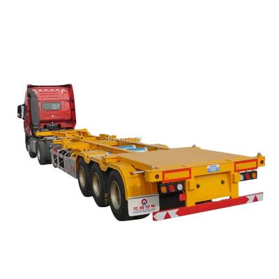 China Truck Trailer 3 Axle Skeleton Chassis Semi Trailer 40FT Flat Bed Container Trailer for sale