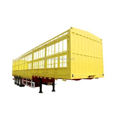 China Truck Trailer 3 Axle Stake Animal Transport Cattle Fence Semi Trailer For Sale for sale