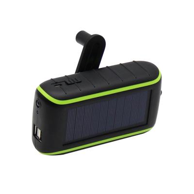 China Bank multi-function dynamo solar power hand crank mobile phone flashlight charger for sale