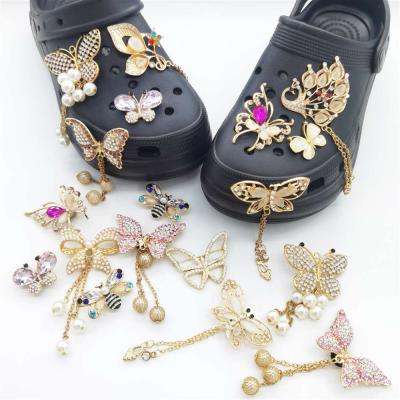 China The Most Hot Selling Metal Bee Butterfly Removable Products Customized High-end Shoe Charms Decorations Accessories for sale