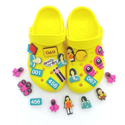 China 2021 Eco-friendly New Design PVC Charms Korean Drama Squid Game Around Six Party Gifts Shoe Charms for sale