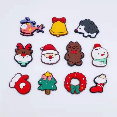 China Garden PVC Charms Hot Sale Cartoon Santa Claus Shoe Decoration Stocking Christmas Shoe Charms Shoe Decoration Accessories Tooth Charms for sale