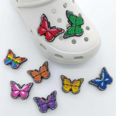 China Garden PVC Charms Designer Cheap Custom New Soft PVC Cartoon Croc Shoe Charm Butterfly for sale