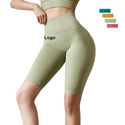 China Crack size! crack! New Antibacterial Women's Shorts Seamless Butt High Shorts Pants Custom Logo Yoga Shorts for sale