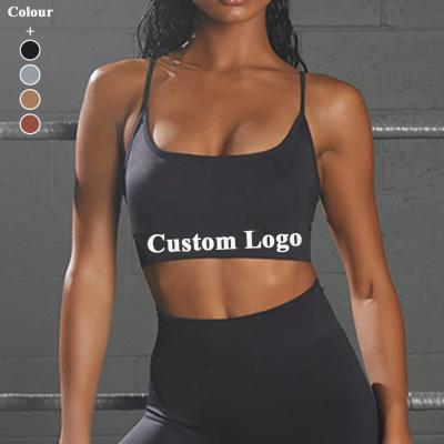 China Antibacterial Breathable Seamless Back Crop Top Yoga Bra Top Fitness Women Push Up Sports Bra Gym Workout Top for sale