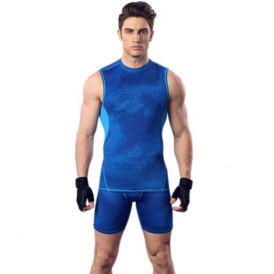 China Mens Breathable Skin Tight Muscle Fitted Mens Sport Wear Apparel Tank Top T-Shirt for sale