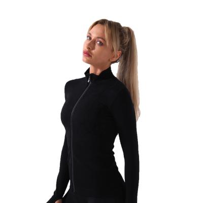 China 2020 Women's Jackets Antibacterial And Coated Solid Color Long Sleeve Outdoor Yoga Jacket for sale