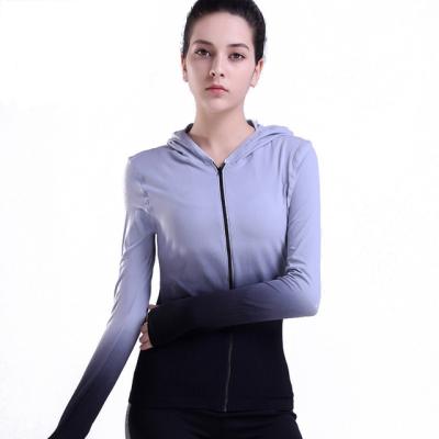 China Antibacterial Clothes Gym Jacket Yoga Hoodie Running Women's Fitness Wear for sale