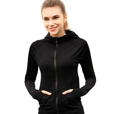 China Antibacterial Running Jacket For Women Yoga Zipper Long Sleeve Fitness Hoodies Sports Clothing for sale