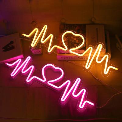 China Buildings GIGO LED Neon Sign Heart Flexible Acrylic Custom Signage For Bar Wedding Decoration Neon Sign for sale