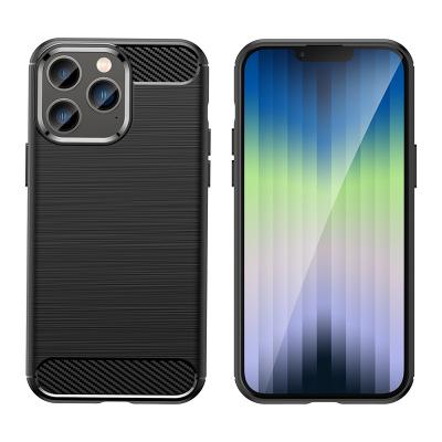 China 2022 Wholesale Price Hot Shockproof Carbon Fiber TPU Shockproof Soft Back Cover Mobile Phone Case For iphone 14 for sale