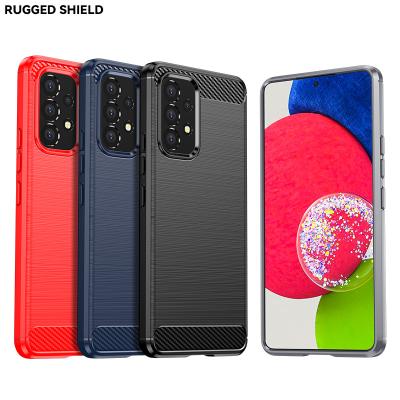 China Silicone Carbon Fiber Shockproof Mobile Phone Bags Shockproof Phone Case Tpu Back Cover For Samsung Galaxy A53 5G for sale