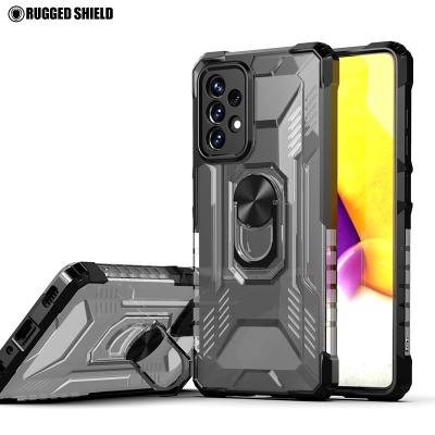 China Ring Kickstand Hard PC+TPU Metal Cover Rugged Hot Selling Anti-drop Shield Military Shockproof Mobile Phone Case For Samsung galaxy a72 4G 5G for sale