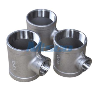 China TEE 2'' BSP 150PSI ASTM A351 CF8 Stainless Steel Pipe Fittings Polish Surface for sale